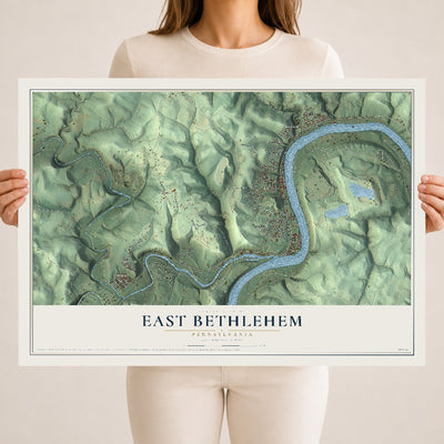 Map of East Bethlehem, Pennsylvania, 18 x 24 inch unframed archival matte print