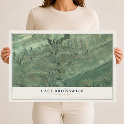 Map of East Brunswick, Pennsylvania, 12 x 18 inch unframed archival matte print