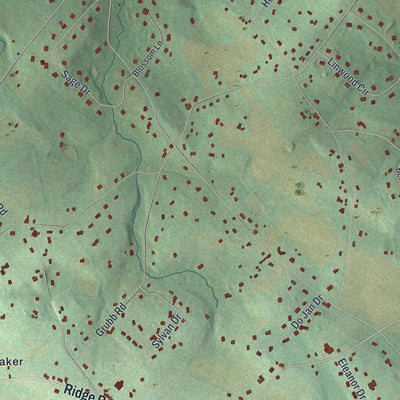 Second close-up of the map of East Coventry, Pennsylvania print showing more streets and buildings