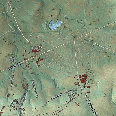 Second close-up of the map of East Drumore, Pennsylvania print showing more streets and buildings