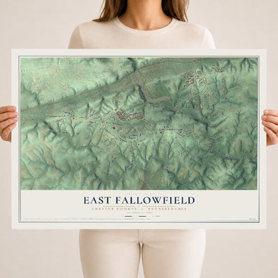 Map of East Fallowfield, Chester County, Pennsylvania, 18 x 24 inch unframed archival matte print