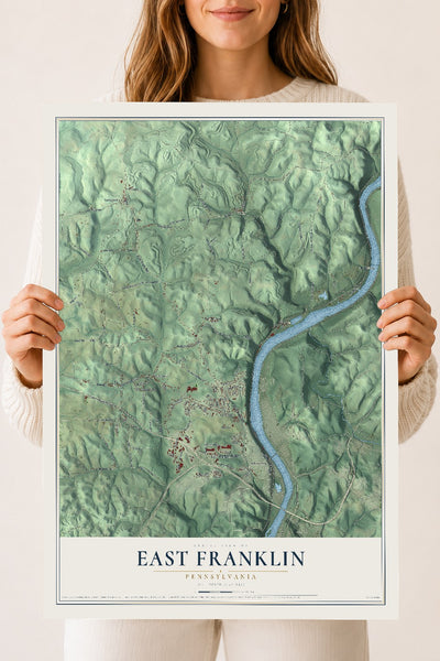 Map of East Franklin, Pennsylvania, 18 x 24 inch unframed archival matte print