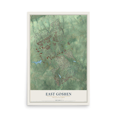 Map of East Goshen, Pennsylvania, 12 x 18 inch unframed archival matte print