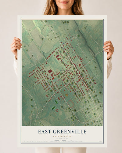 Map of East Greenville, Pennsylvania, 24 x 36 inch unframed archival matte print