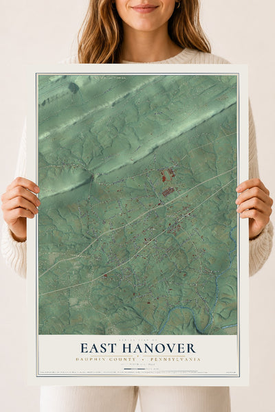 Map of East Hanover, Dauphin County, Pennsylvania, 18 x 24 inch unframed archival matte print
