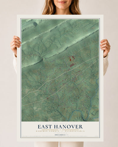 Map of East Hanover, Dauphin County, Pennsylvania, 24 x 36 inch unframed archival matte print