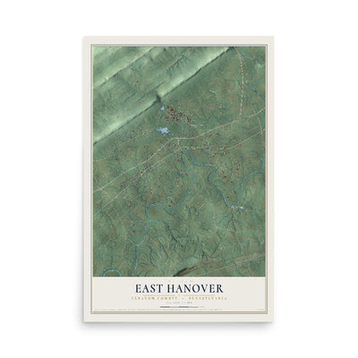 Map of East Hanover, Lebanon County, Pennsylvania, 12 x 18 inch unframed archival matte print