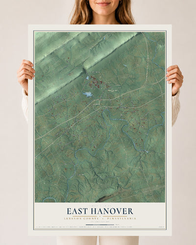 Map of East Hanover, Lebanon County, Pennsylvania, 24 x 36 inch unframed archival matte print