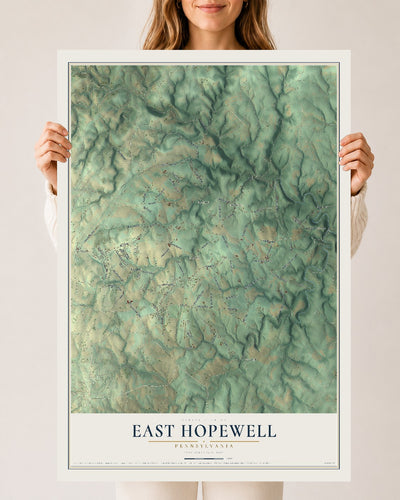 Map of East Hopewell, Pennsylvania, 24 x 36 inch unframed archival matte print