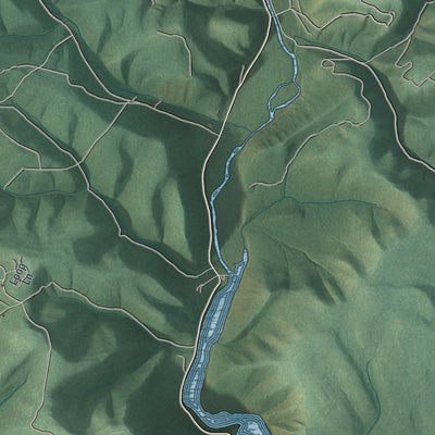 Second close-up of the map of East Keating, Pennsylvania print showing more streets and buildings