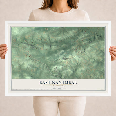 Map of East Nantmeal, Pennsylvania, 18 x 24 inch print in a white wood frame