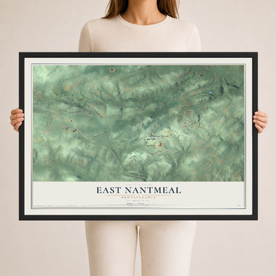 Map of East Nantmeal, Pennsylvania, 24 x 36 inch print in a black wood frame