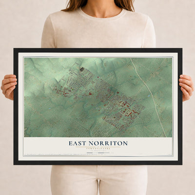 Map of East Norriton, Pennsylvania, 12 x 18 inch print in a black wood frame