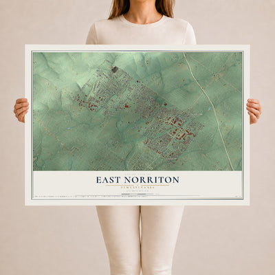 Map of East Norriton, Pennsylvania, 24 x 36 inch unframed archival matte print
