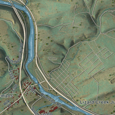 Close-up of the map of East Penn, Pennsylvania print showing street and building detail