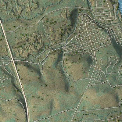 Second close-up of the map of East Penn, Pennsylvania print showing more streets and buildings