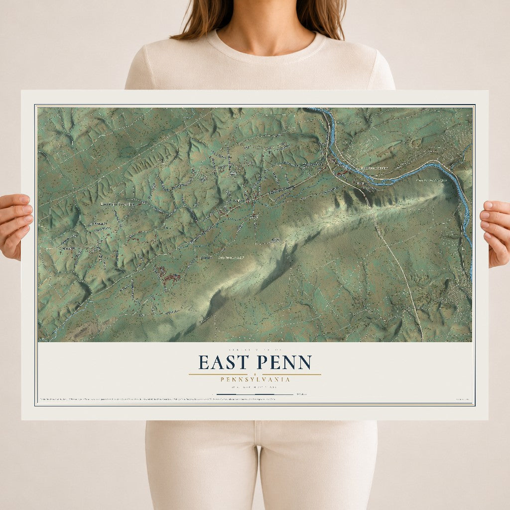 Map of East Penn, Pennsylvania, 18 x 24 inch unframed archival matte print
