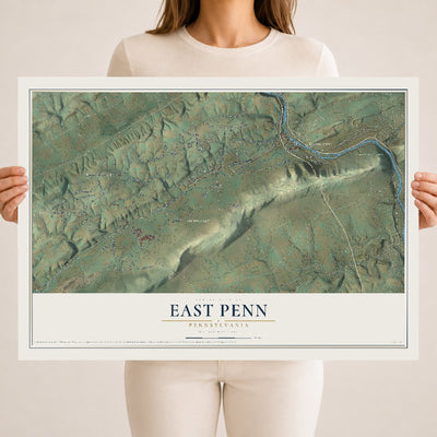 Map of East Penn, Pennsylvania, 18 x 24 inch unframed archival matte print