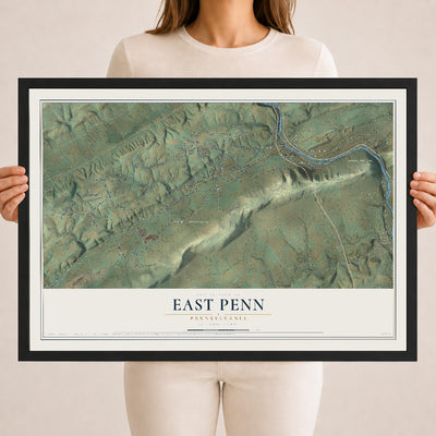 Map of East Penn, Pennsylvania, 18 x 24 inch print in a black wood frame