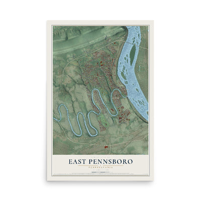 Map of East Pennsboro, Pennsylvania, 12 x 18 inch unframed archival matte print