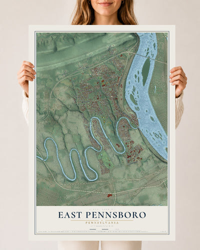 Map of East Pennsboro, Pennsylvania, 24 x 36 inch unframed archival matte print