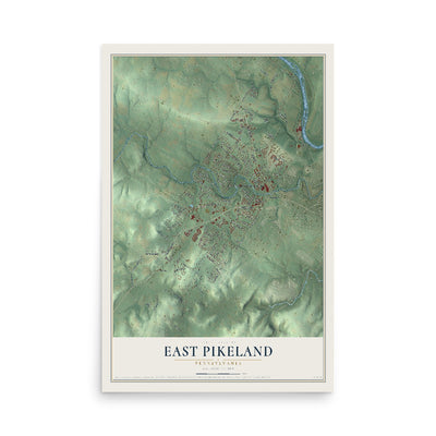 Map of East Pikeland, Pennsylvania, 12 x 18 inch unframed archival matte print