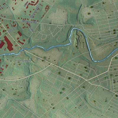 Second close-up of the map of East Pikeland, Pennsylvania print showing more streets and buildings