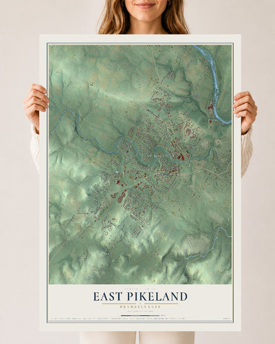 Map of East Pikeland, Pennsylvania, 24 x 36 inch unframed archival matte print
