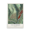 Map of East Pittsburgh, Pennsylvania, 12 x 18 inch unframed archival matte print