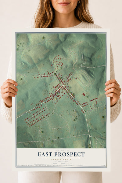 Map of East Prospect, Pennsylvania, 18 x 24 inch unframed archival matte print