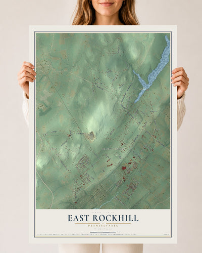 Map of East Rockhill, Pennsylvania, 24 x 36 inch unframed archival matte print