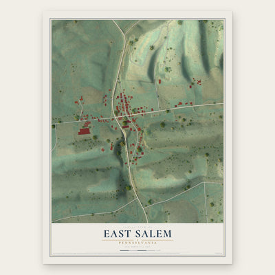 East Salem, Pennsylvania map print, the full design