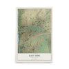 Map of East Side, Pennsylvania, 12 x 18 inch unframed archival matte print