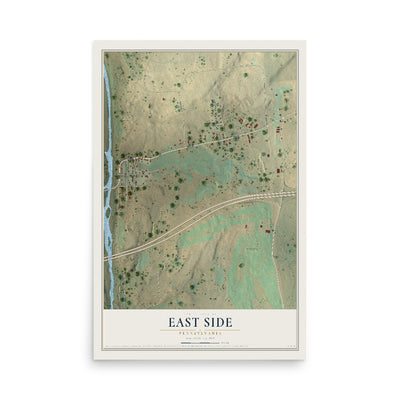 Map of East Side, Pennsylvania, 12 x 18 inch unframed archival matte print