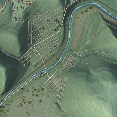 Second close-up of the map of East Taylor, Pennsylvania print showing more streets and buildings
