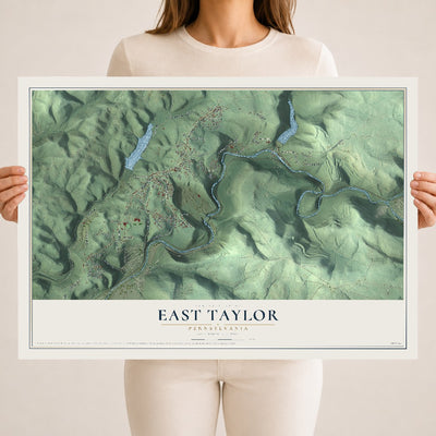 Map of East Taylor, Pennsylvania, 18 x 24 inch unframed archival matte print