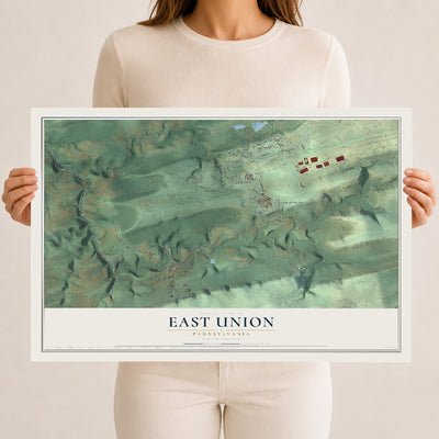 Map of East Union, Pennsylvania, 12 x 18 inch unframed archival matte print