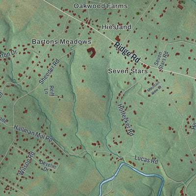 Second close-up of the map of East Vincent, Pennsylvania print showing more streets and buildings