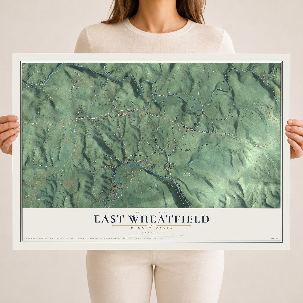 Map of East Wheatfield, Pennsylvania, 18 x 24 inch unframed archival matte print