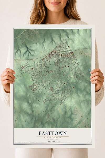 Map of Easttown, Pennsylvania, 18 x 24 inch unframed archival matte print