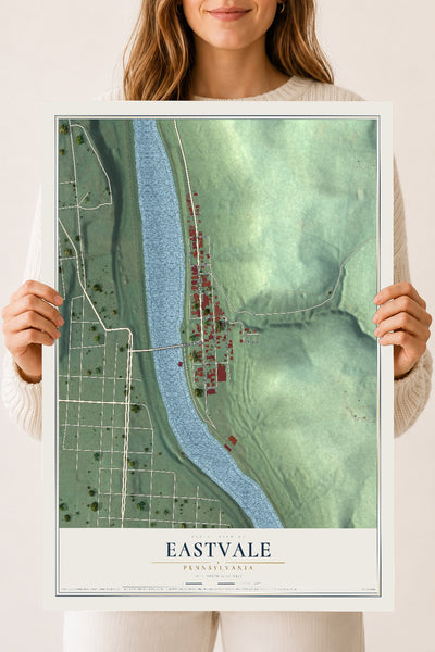 Map of Eastvale, Pennsylvania, 18 x 24 inch unframed archival matte print