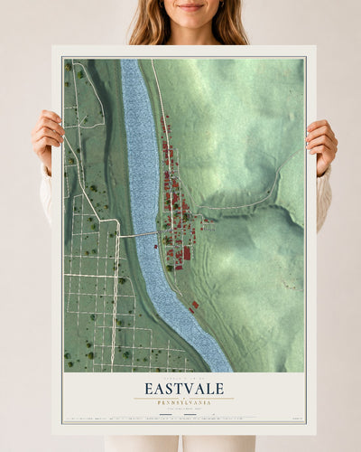 Map of Eastvale, Pennsylvania, 24 x 36 inch unframed archival matte print