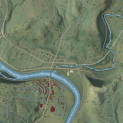 Close-up of the map of Eaton, Pennsylvania print showing street and building detail