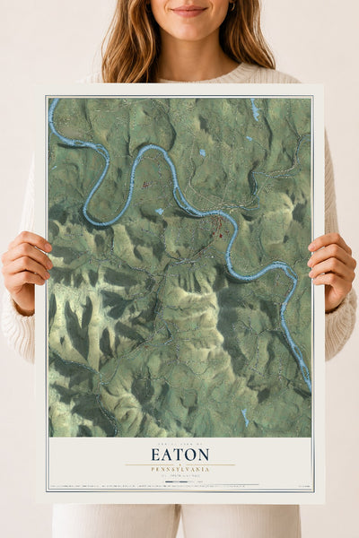 Map of Eaton, Pennsylvania, 18 x 24 inch unframed archival matte print