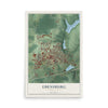 Map of Ebensburg, Pennsylvania, 12 x 18 inch unframed archival matte print