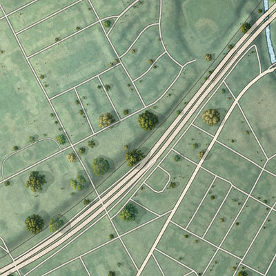 Second close-up of the map of Eddystone, Pennsylvania print showing more streets and buildings
