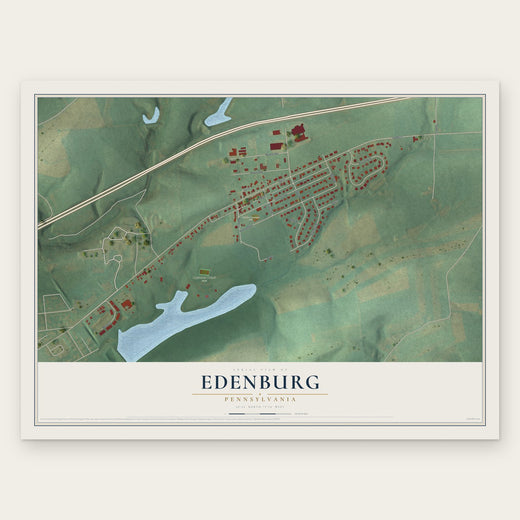 Edenburg, Pennsylvania map print, the full design