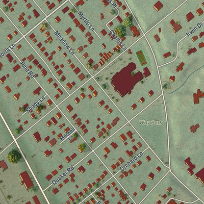 Close-up of the map of Edgeworth, Pennsylvania print showing street and building detail