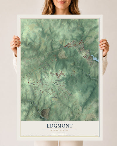 Map of Edgmont, Pennsylvania, 24 x 36 inch unframed archival matte print