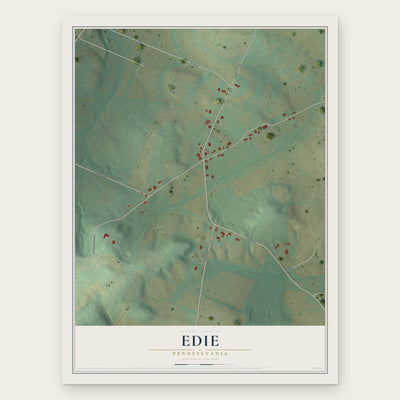 Edie, Pennsylvania map print, the full design